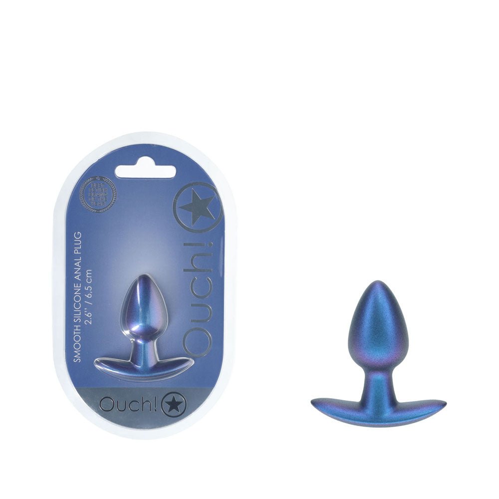 OUCH! Anal Plug - Small - Metallic Blue - Metallic Blue 6.5 cm Small Butt Plug – Sex toys NZ by Naughtyhut. Discreet delivery nationwide.