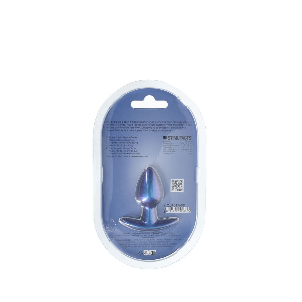 OUCH! Anal Plug - Small - Metallic Blue - Metallic Blue 6.5 cm Small Butt Plug – Sex toys NZ by Naughtyhut. Discreet delivery nationwide.