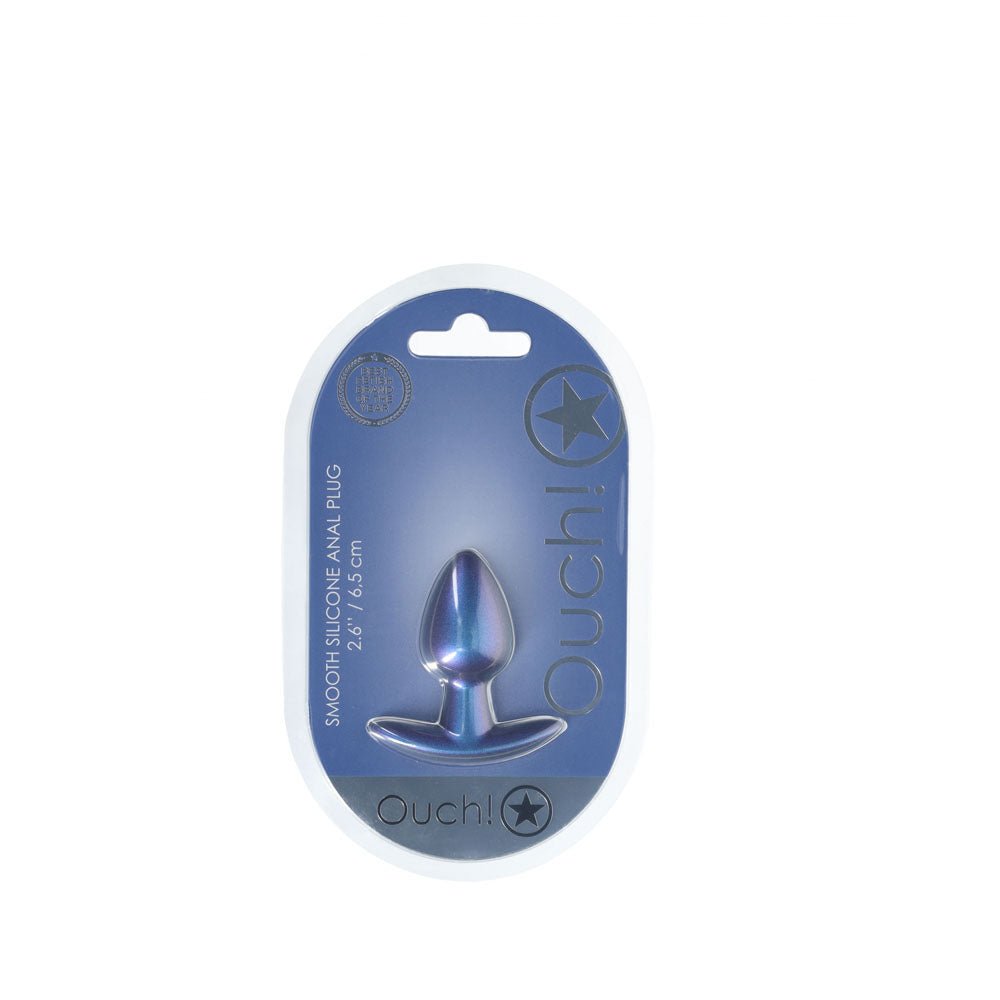 OUCH! Anal Plug - Small - Metallic Blue - Metallic Blue 6.5 cm Small Butt Plug – Sex toys NZ by Naughtyhut. Discreet delivery nationwide.