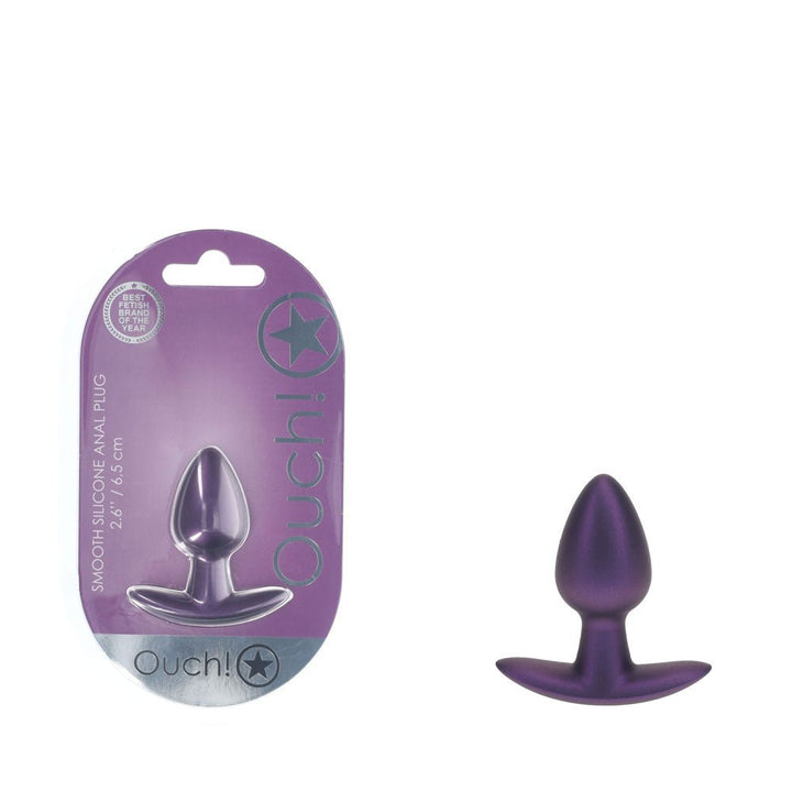 OUCH! Anal Plug - Small - Metallic Purple - Metallic Purple 6.5 cm Small Butt Plug – Sex toys NZ by Naughtyhut. Discreet delivery nationwide.
