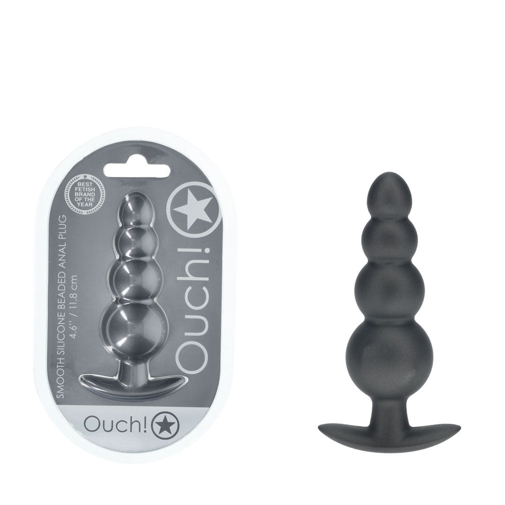 Buy OUCH! Beaded Anal Plug - Gun Metal - Gun Metal Grey 11.7 cm Butt Plug – Naughtyhut NZ sex toys online. Discreet delivery & top brands.
