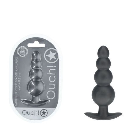 Buy OUCH! Beaded Anal Plug - Gun Metal - Gun Metal Grey 11.7 cm Butt Plug – Naughtyhut NZ sex toys online. Discreet delivery & top brands.