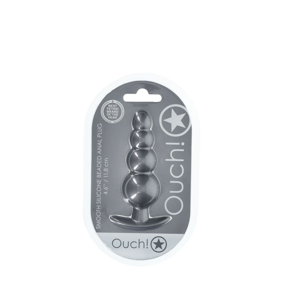 Buy OUCH! Beaded Anal Plug - Gun Metal - Gun Metal Grey 11.7 cm Butt Plug – Naughtyhut NZ sex toys online. Discreet delivery & top brands.