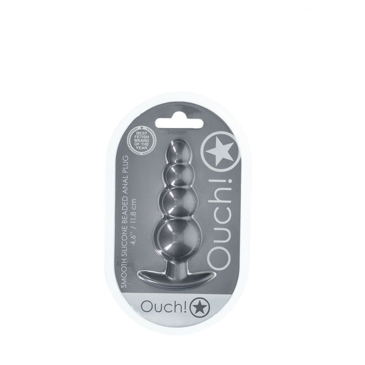 OUCH! Beaded Anal Plug - Gun Metal - Gun Metal Grey 11.7 cm Butt Plug – Sex toys NZ by Naughtyhut. Discreet delivery nationwide.