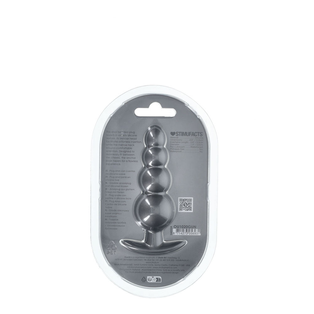 Buy OUCH! Beaded Anal Plug - Gun Metal - Gun Metal Grey 11.7 cm Butt Plug – Naughtyhut NZ sex toys online. Discreet delivery & top brands.