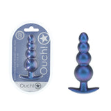 Buy OUCH! Beaded Anal Plug - Metallic Blue - Metallic Blue 11.7 cm Butt Plug – Naughtyhut NZ sex toys online. Discreet delivery & top brands.