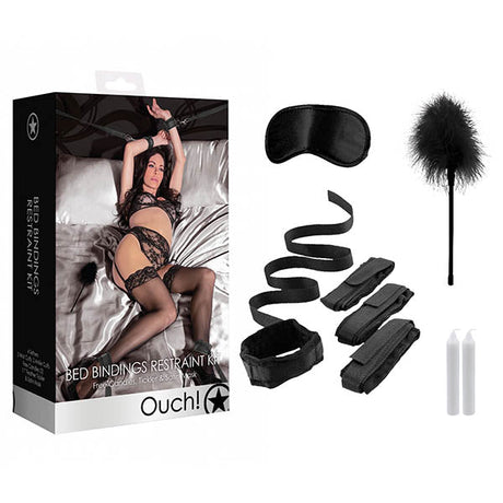 Buy Ouch! Bed Bindings Restraint Kit - Black - 8 Piece Set – Naughtyhut NZ sex toys online. Discreet delivery & top brands.