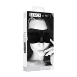 Buy OUCH! Black & White Satin Curvy Eye Mask - Black Eye Restraint – Naughtyhut NZ sex toys online. Discreet delivery & top brands.