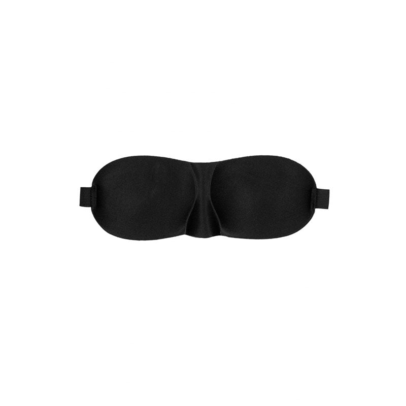 OUCH! Black & White Satin Curvy Eye Mask - Black Eye Restraint – Sex toys NZ by Naughtyhut. Discreet delivery nationwide.