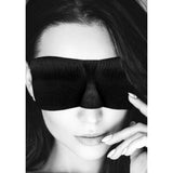 Buy OUCH! Black & White Satin Curvy Eye Mask - Black Eye Restraint – Naughtyhut NZ sex toys online. Discreet delivery & top brands.
