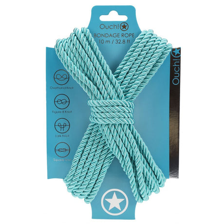 Buy OUCH! Bondage Rope - 10 M - Blue - Blue Nylon Bondage Rope - 10 metre Length – Naughtyhut NZ sex toys online. Discreet delivery & top brands.
