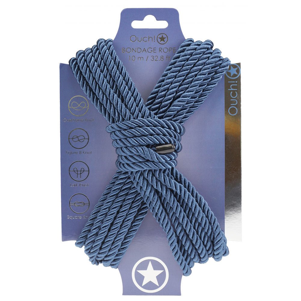 Buy OUCH! Bondage Rope - 10 M - Navy Blue - Navy Blue Nylon Bondage Rope - 10 metre Length – Naughtyhut NZ sex toys online. Discreet delivery & top brands.