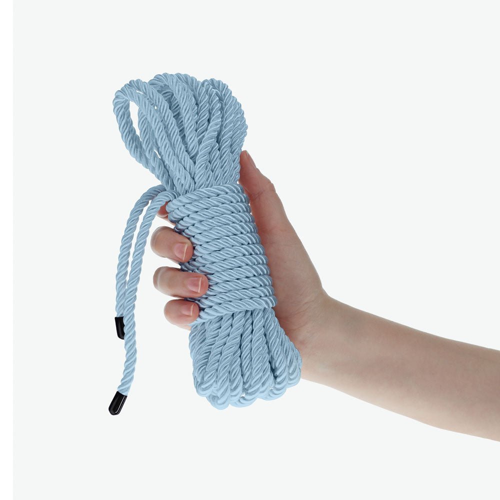 Buy OUCH! Bondage Rope - 10 M - Powder Blue - Powder Blue Nylon Bondage Rope - 10 metre Length – Naughtyhut NZ sex toys online. Discreet delivery & top brands.