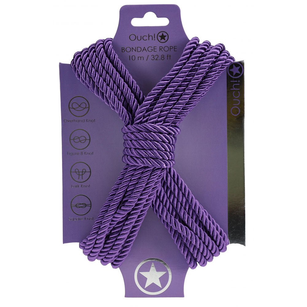 Buy OUCH! Bondage Rope - 10 M - Purple - Purple Nylon Bondage Rope - 10 metre Length – Naughtyhut NZ sex toys online. Discreet delivery & top brands.