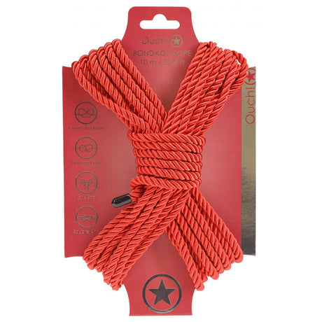 Buy OUCH! Bondage Rope - 10 M - Red - Red Nylon Bondage Rope - 10 metre Length – Naughtyhut NZ sex toys online. Discreet delivery & top brands.