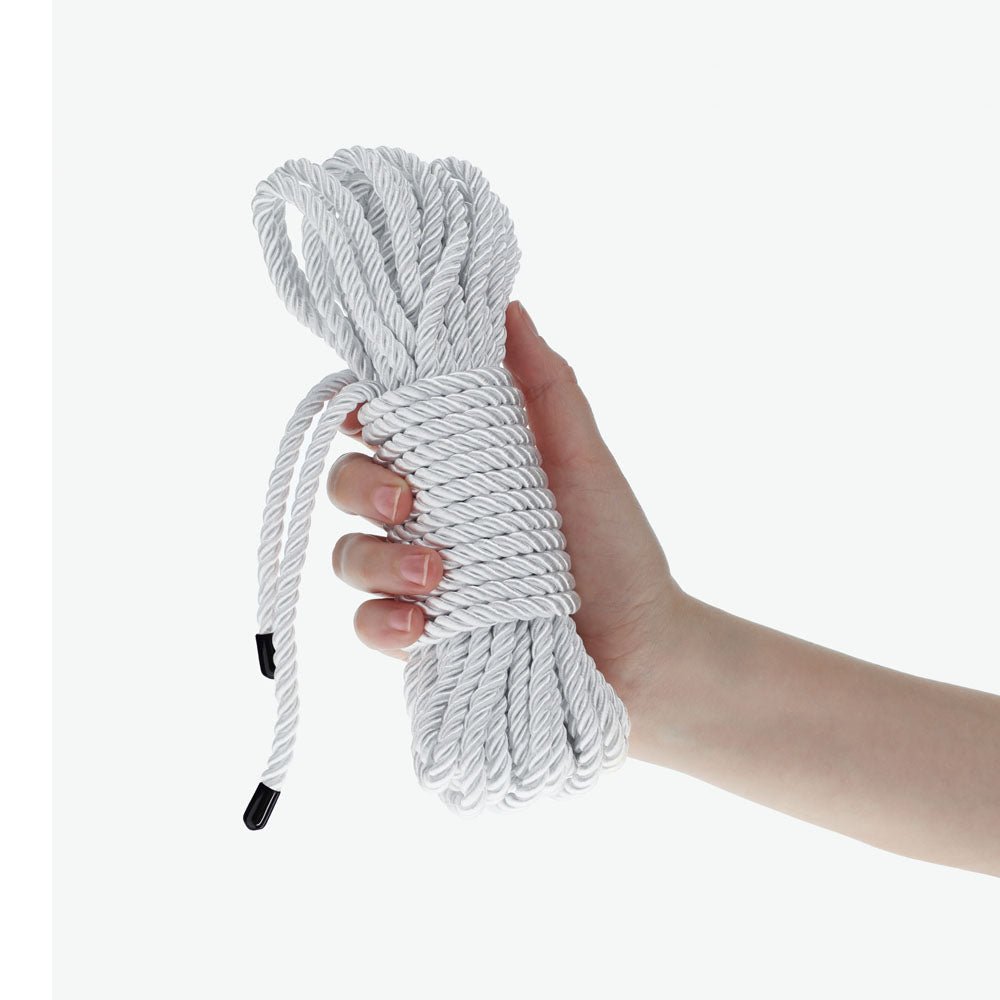 Buy OUCH! Bondage Rope - 10 M - Silver - Silver Nylon Bondage Rope - 10 metre Length – Naughtyhut NZ sex toys online. Discreet delivery & top brands.