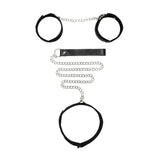 Buy OUCH! BW Velcro Collar With Leash And Hand Cuffs - Black Restraints – Naughtyhut NZ sex toys online. Discreet delivery & top brands.