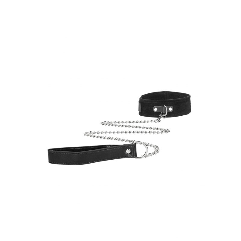 OUCH! BW Velcro Collar With Leash And Hand Cuffs - Black Restraints – Sex toys NZ by Naughtyhut. Discreet delivery nationwide.