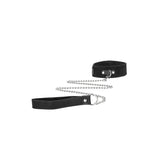 Buy OUCH! BW Velcro Collar With Leash And Hand Cuffs - Black Restraints – Naughtyhut NZ sex toys online. Discreet delivery & top brands.