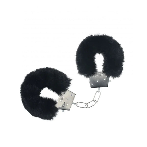 OUCH! Classic Fluffy Cuffs - Black - Black Fluffy Restraints – Sex toys NZ by Naughtyhut. Discreet delivery nationwide.