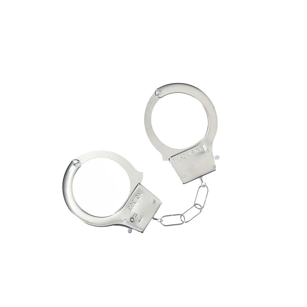 OUCH! Classic Metal Cuffs - Silver - Metal Restraints – Sex toys NZ by Naughtyhut. Discreet delivery nationwide.