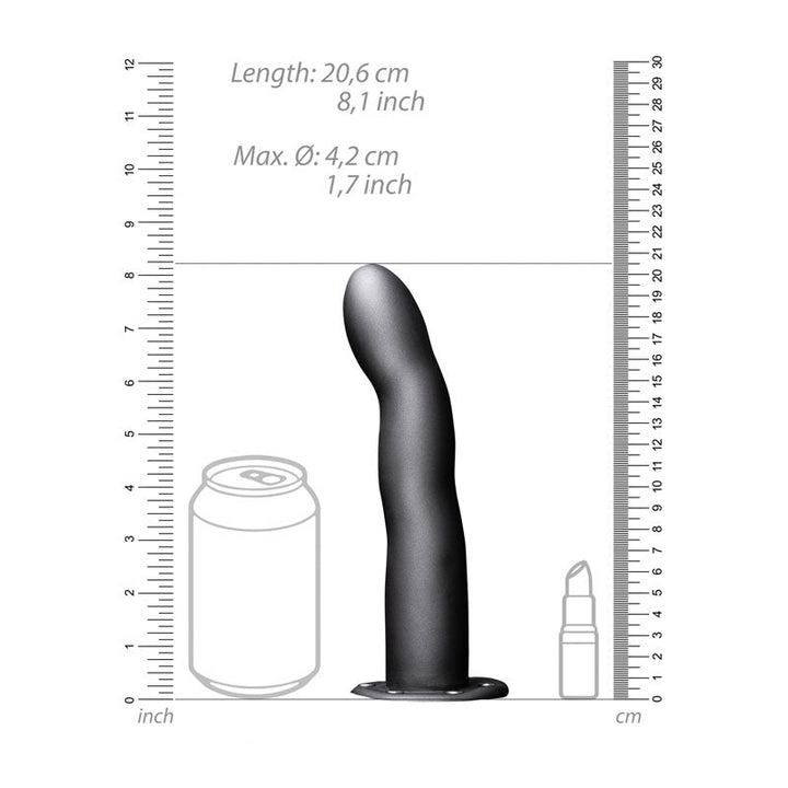 OUCH! Curved Hollow Strap - on - 8in/20cm - Gunmetal Grey 20 cm Hollow Strap - On – Sex toys NZ by Naughtyhut. Discreet delivery nationwide.