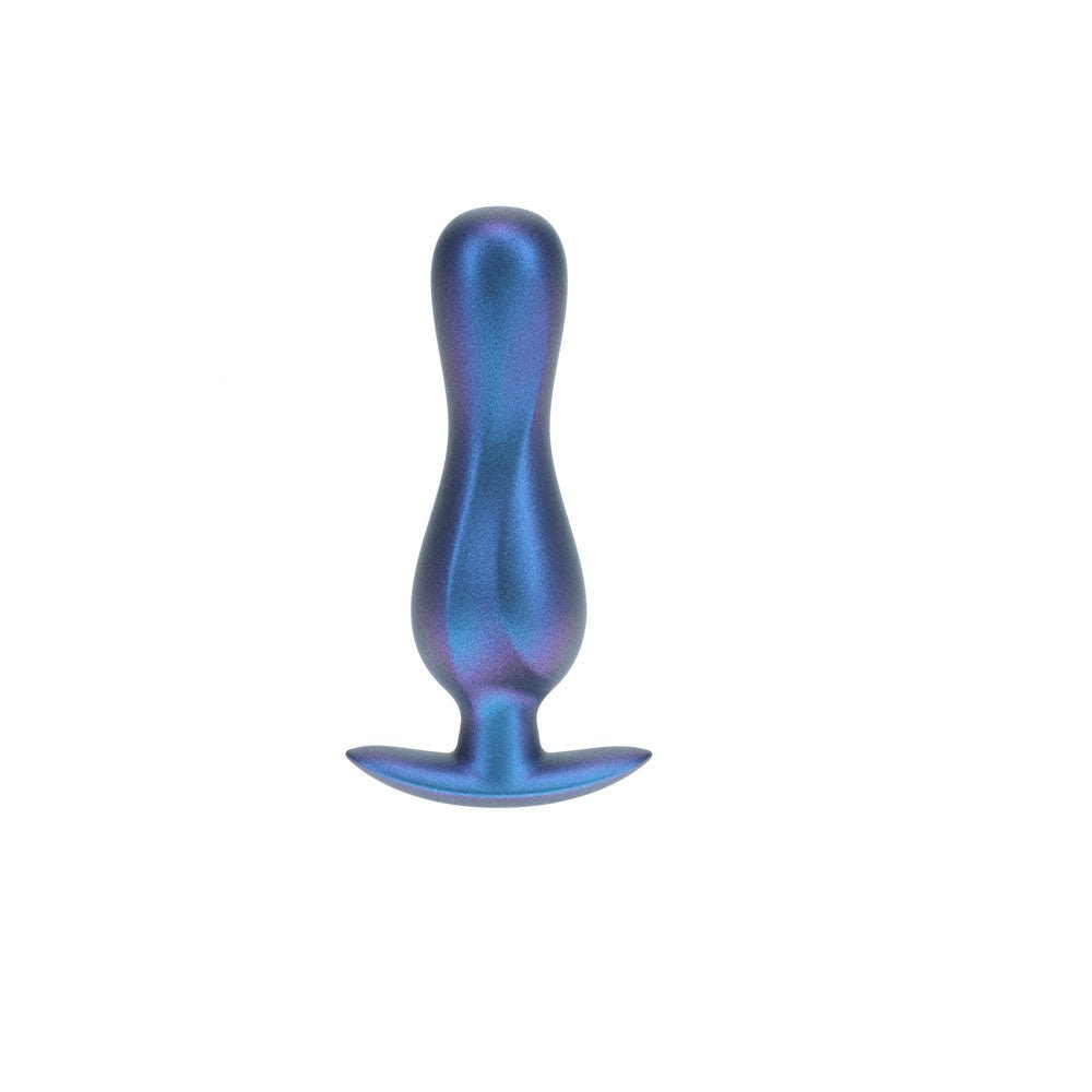 OUCH! Curvy Anal Plug - Metallic Blue - Metallic Blue 11.7 cm Butt Plug – Sex toys NZ by Naughtyhut. Discreet delivery nationwide.