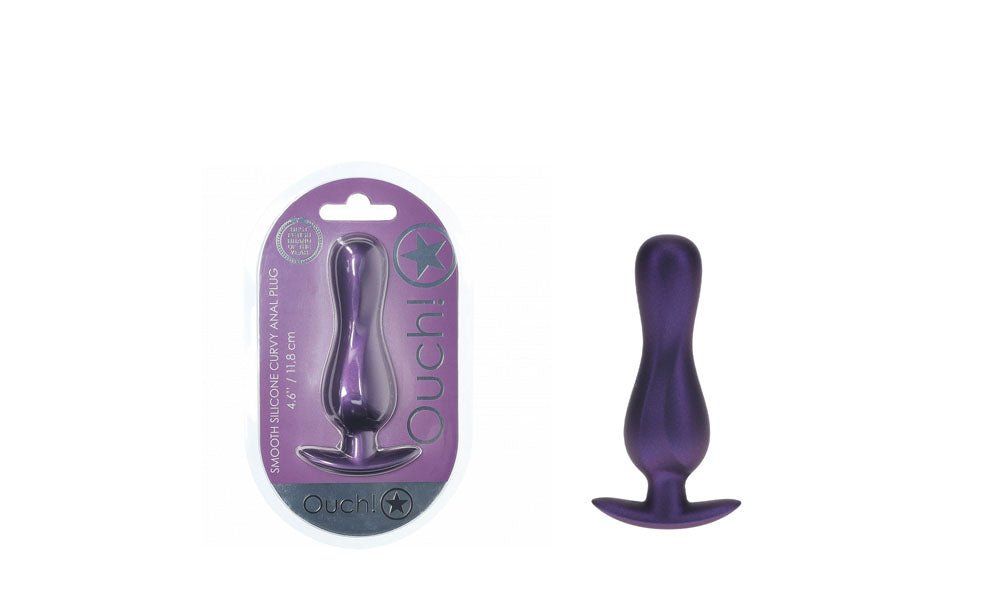 Buy OUCH! Curvy Anal Plug - Metallic Purple - Metallic Purple 11.7 cm Butt Plug – Naughtyhut NZ sex toys online. Discreet delivery & top brands.