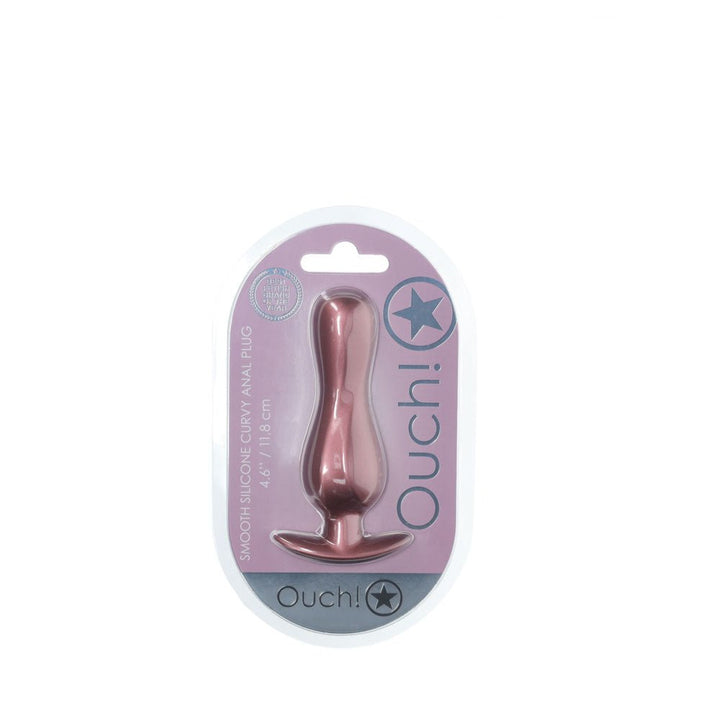 OUCH! Curvy Anal Plug - Rose Gold - Rose Gold 11.7 cm Butt Plug – Sex toys NZ by Naughtyhut. Discreet delivery nationwide.
