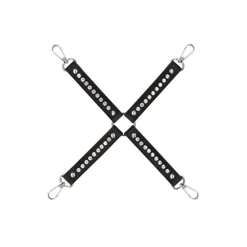 Buy OUCH! Diamond Studded Hogtie - Black Restraint – Naughtyhut NZ sex toys online. Discreet delivery & top brands.