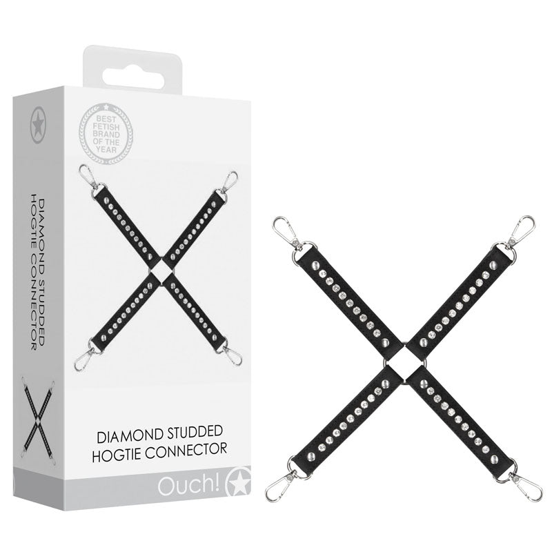 Buy OUCH! Diamond Studded Hogtie - Black Restraint – Naughtyhut NZ sex toys online. Discreet delivery & top brands.
