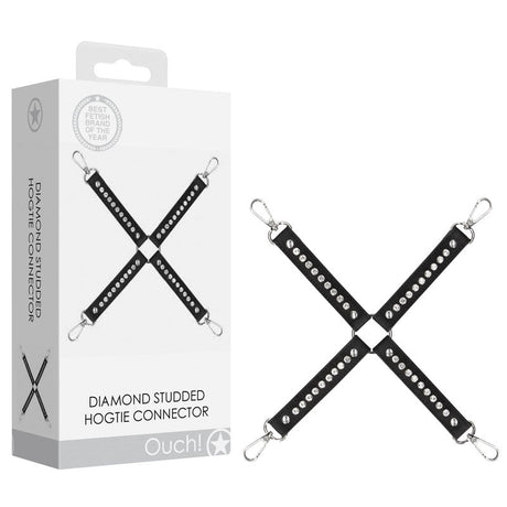 Buy OUCH! Diamond Studded Hogtie - Black Restraint – Naughtyhut NZ sex toys online. Discreet delivery & top brands.