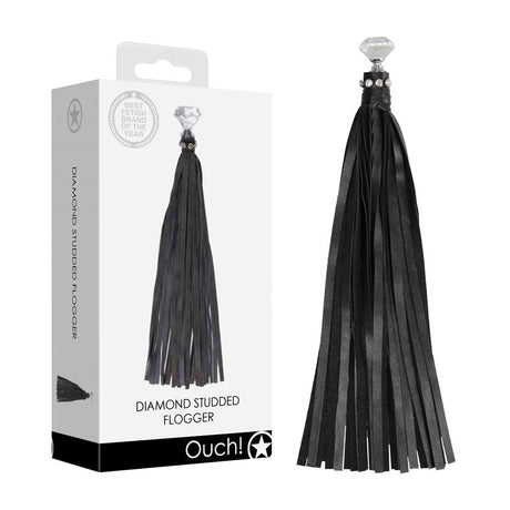 Buy OUCH! Diamond Studded Whip - Black Whip – Naughtyhut NZ sex toys online. Discreet delivery & top brands.