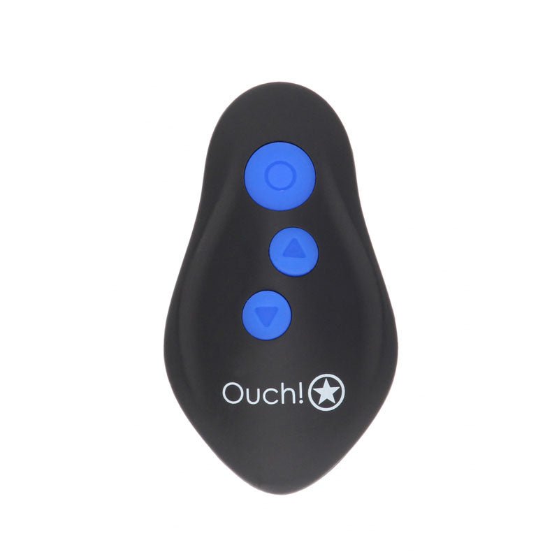 Buy OUCH! E - stim & Vibrating Butt Plug Cock Ring - Black USB Rechargeable Vibrating Butt Plug & Cock Ring with e - Stim – Naughtyhut NZ sex toys online. Discreet delivery & top brands.