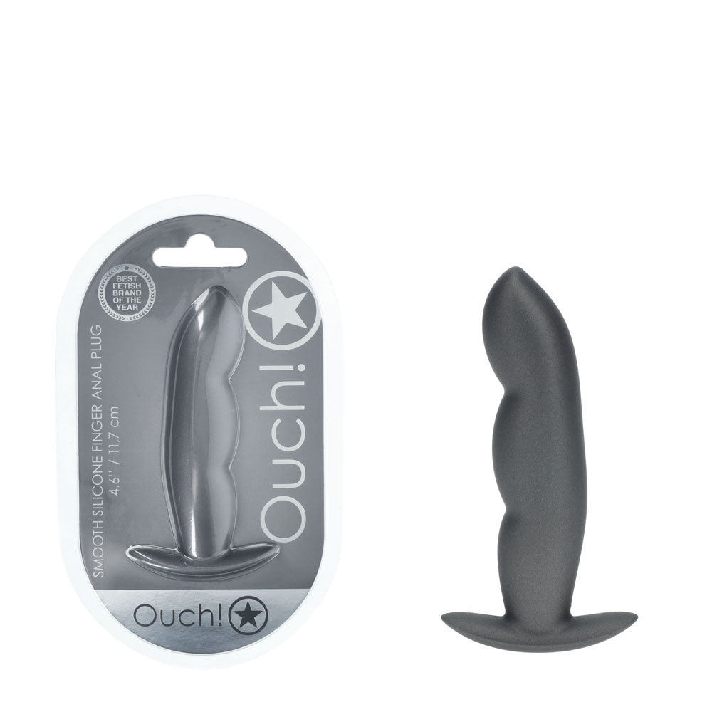 Buy OUCH! Finger Anal Plug - Gun Metal - Gun Metal Grey 11.7 cm Butt Plug – Naughtyhut NZ sex toys online. Discreet delivery & top brands.