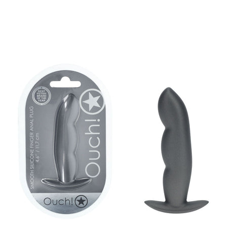 Buy OUCH! Finger Anal Plug - Gun Metal - Gun Metal Grey 11.7 cm Butt Plug – Naughtyhut NZ sex toys online. Discreet delivery & top brands.