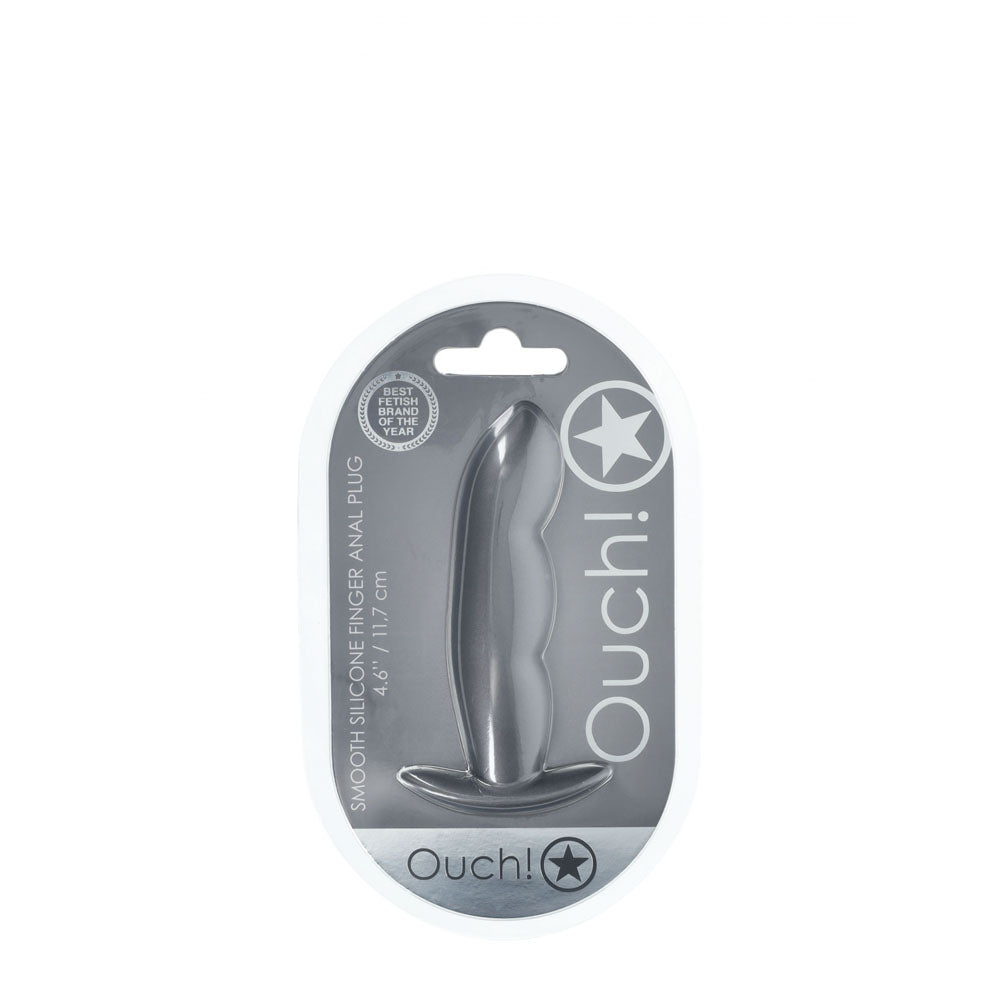 Buy OUCH! Finger Anal Plug - Gun Metal - Gun Metal Grey 11.7 cm Butt Plug – Naughtyhut NZ sex toys online. Discreet delivery & top brands.
