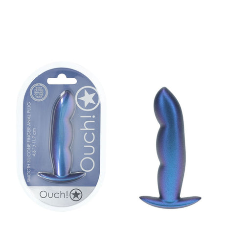 Buy OUCH! Finger Anal Plug - Metallic Blue - Metallic Blue 11.7 cm Butt Plug – Naughtyhut NZ sex toys online. Discreet delivery & top brands.