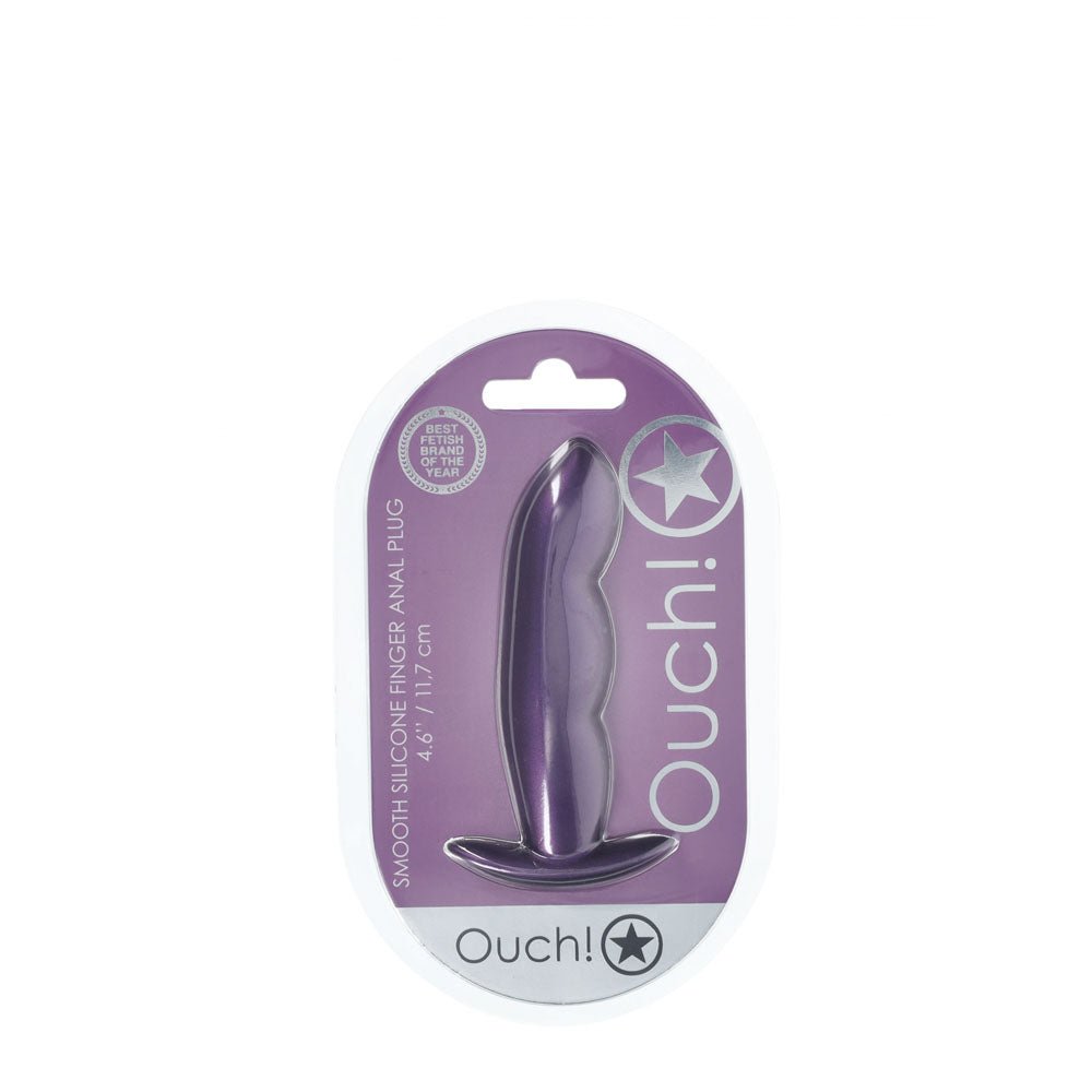 OUCH! Finger Anal Plug - Metallic Purple - Metallic Purple 11.7 cm Butt Plug – Sex toys NZ by Naughtyhut. Discreet delivery nationwide.