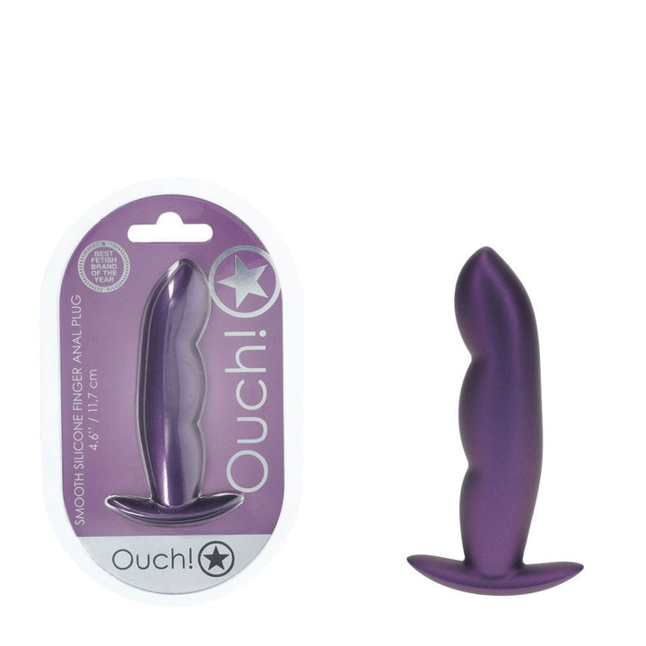 OUCH! Finger Anal Plug - Metallic Purple - Metallic Purple 11.7 cm Butt Plug – Sex toys NZ by Naughtyhut. Discreet delivery nationwide.