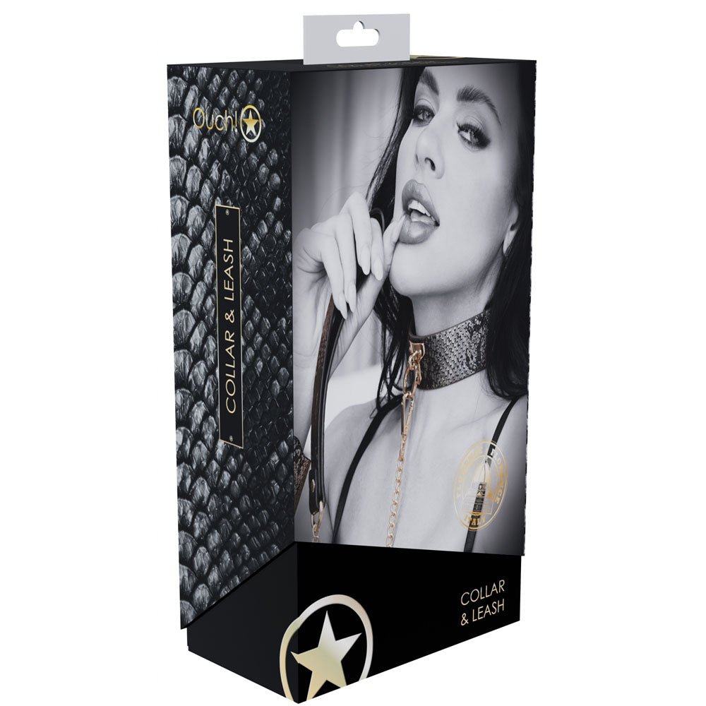 Buy OUCH! Florence Collection - Collar with Leash - Black Restraint – Naughtyhut NZ sex toys online. Discreet delivery & top brands.