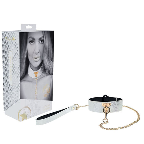Buy OUCH! Florence Collection - Collar with Leash - White Restraint – Naughtyhut NZ sex toys online. Discreet delivery & top brands.