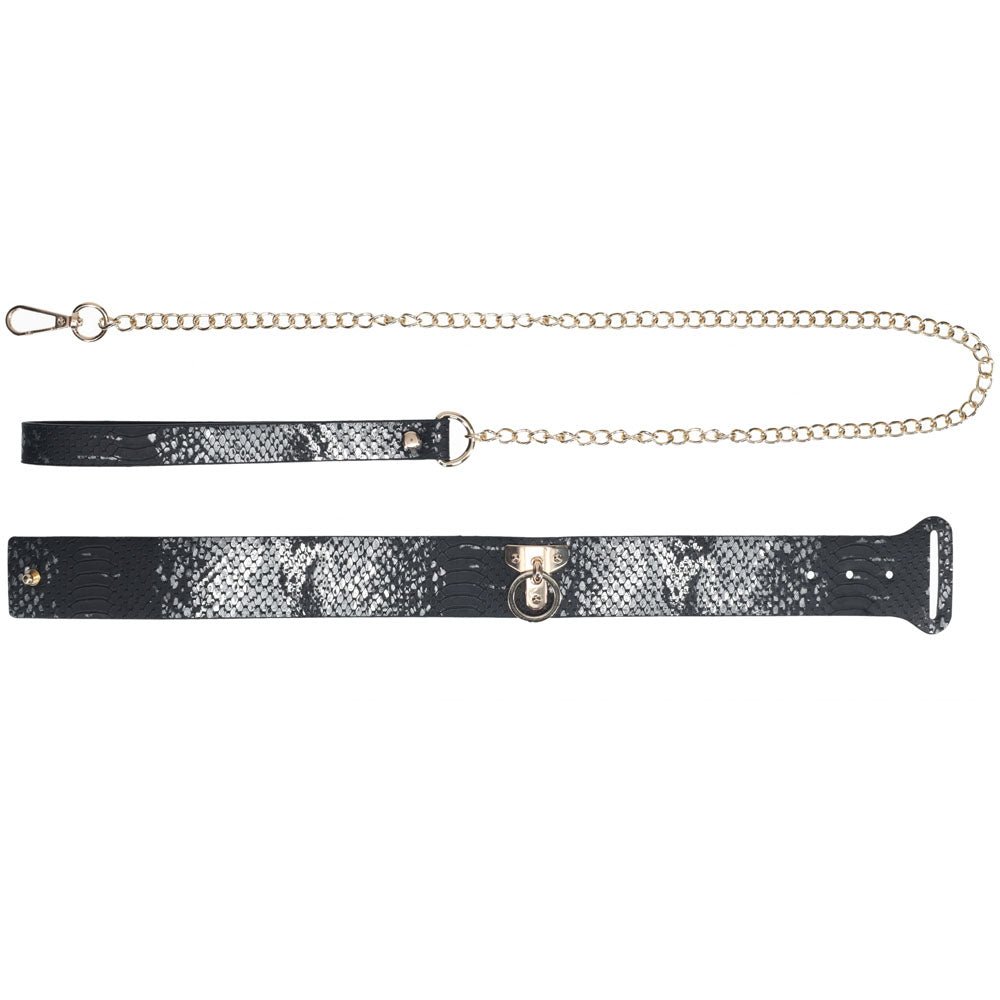 Buy OUCH! Florence Collection - Collar with Leash - Black Restraint – Naughtyhut NZ sex toys online. Discreet delivery & top brands.
