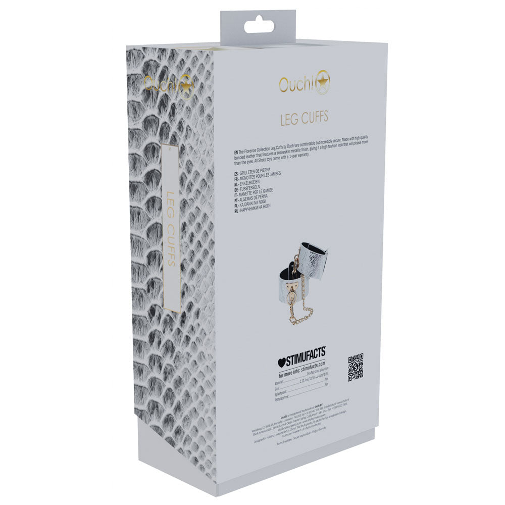 OUCH! Florence Collection - Leg Cuffs - White Restraints – Sex toys NZ by Naughtyhut. Discreet delivery nationwide.