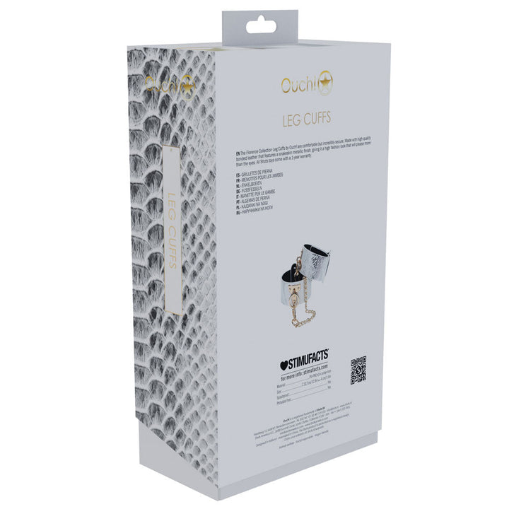 OUCH! Florence Collection - Leg Cuffs - White Restraints – Sex toys NZ by Naughtyhut. Discreet delivery nationwide.