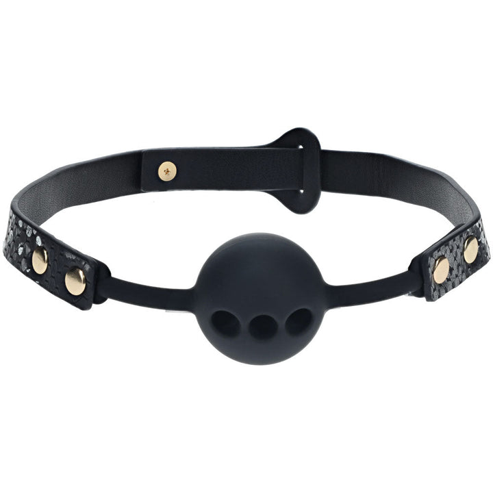 OUCH! Florence Collection - Silicone Ball Gag - Black Breathable Mouth Restraint – Sex toys NZ by Naughtyhut. Discreet delivery nationwide.