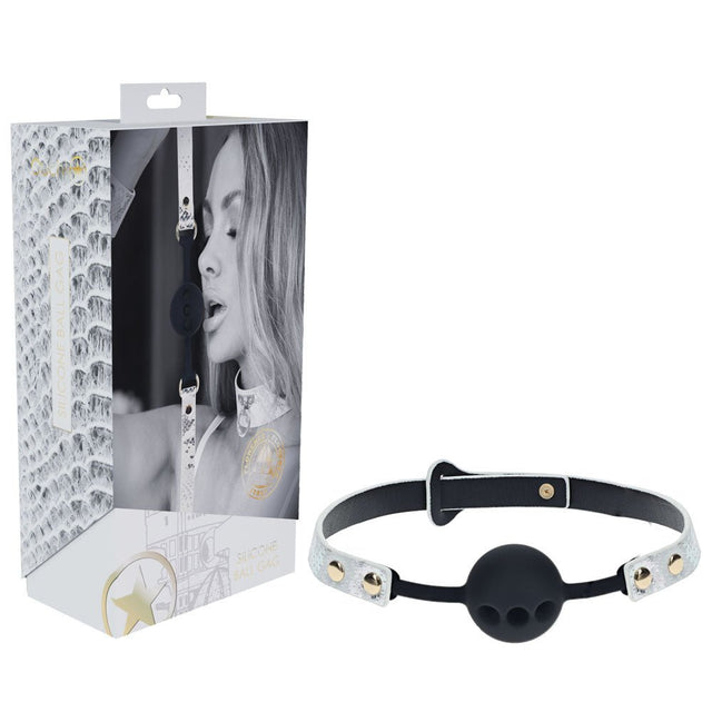Buy OUCH! Florence Collection - Silicone Ball Gag - White Breathable Mouth Restraint – Naughtyhut NZ sex toys online. Discreet delivery & top brands.