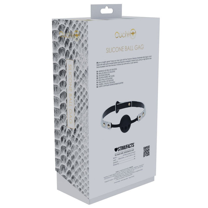 OUCH! Florence Collection - Silicone Ball Gag - White Breathable Mouth Restraint – Sex toys NZ by Naughtyhut. Discreet delivery nationwide.