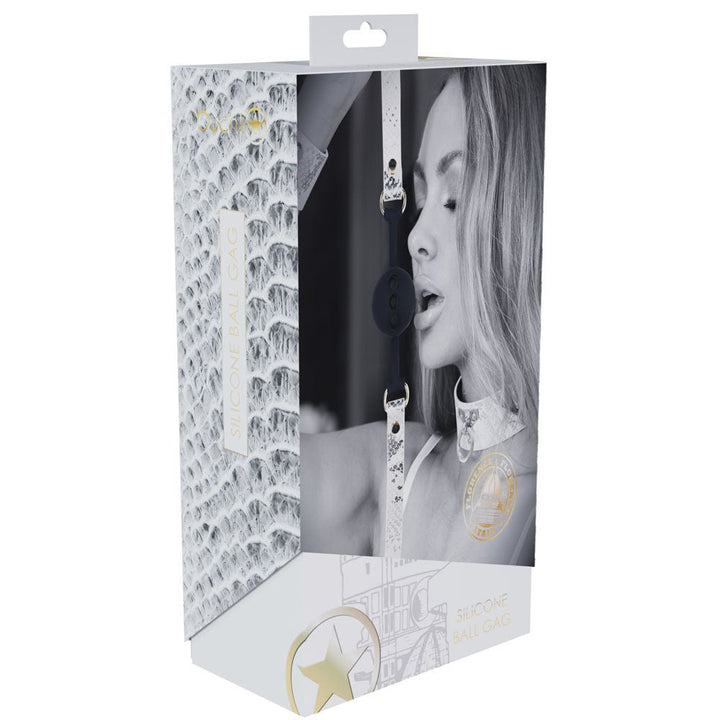 OUCH! Florence Collection - Silicone Ball Gag - White Breathable Mouth Restraint – Sex toys NZ by Naughtyhut. Discreet delivery nationwide.