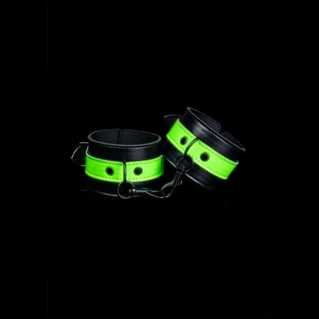 Buy OUCH! Glow In The Dark Handcuffs - Black/Glow In Dark Restraints – Naughtyhut NZ sex toys online. Discreet delivery & top brands.